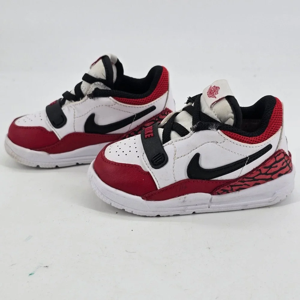 Jordan Legacy 312 Low Kids 4C Sneakers White Red Black CD9056-106 Elephant Print
